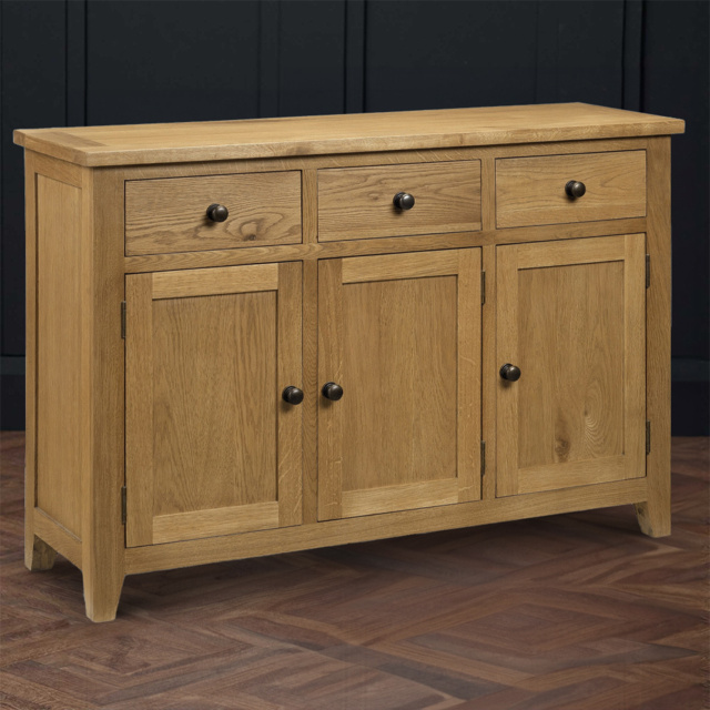 Julian Bowen Astoria 3 Door 3 Drawer Oak Sideboard - Wood - Wilko - image 1