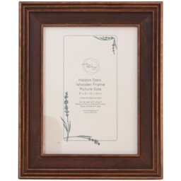 Haldon Wooden Frame Brown 8 x 6in - Wilko