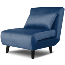 Aurora Single Seater Blue Velvet Sofa Bed - Home Garden Direct - Wilko - thumbnail 3