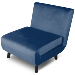 Aurora Single Seater Blue Velvet Sofa Bed - Home Garden Direct - Wilko - thumbnail 5