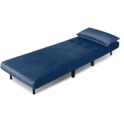 Aurora Single Seater Blue Velvet Sofa Bed - Home Garden Direct - Wilko - thumbnail 7