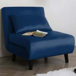 Aurora Single Seater Blue Velvet Sofa Bed - Home Garden Direct - Wilko