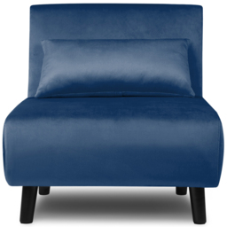 Aurora Single Seater Blue Velvet Sofa Bed - Home Garden Direct - Wilko - thumbnail 4