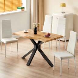 Kosy Koala 4 Seater Wooden Dining Set White - Multi - Wilko