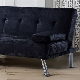 Brooklyn Italian Double Sleeper Black Crushed Velvet Sofa Bed - Size: 2 Seater - Wilko - thumbnail 3