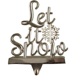 Samuel Alexander Silver Let it Snow Christmas Stocking Hanger 22cm - Size: 22 x 12 x 12cm - Wilko - thumbnail 1