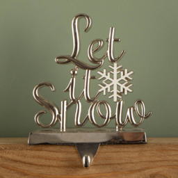 Samuel Alexander Silver Let it Snow Christmas Stocking Hanger 22cm - Size: 22 x 12 x 12cm - Wilko - thumbnail 3