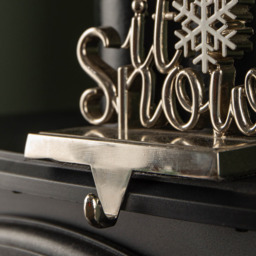 Samuel Alexander Silver Let it Snow Christmas Stocking Hanger 22cm - Size: 22 x 12 x 12cm - Wilko - thumbnail 5