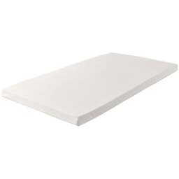 Starlight Beds European Small Single Memory Foam Mattress Topper with Elastic Straps 3 inch - White - Wilko