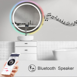 Ener-J Colour Changing LED Round Mirror with Bluetooth Speaker 70cm - Size: 72 x 72 x 5cm - Silver - Wilko - thumbnail 3
