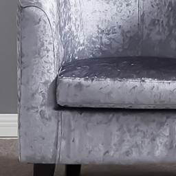 Brooklyn Grey Crush Velvet Tub Chair - Size: Single - Wilko - thumbnail 3