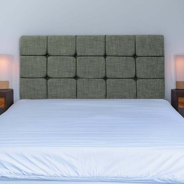 Bedmaster Super King Charcoal Linen Pearl Squared Headboard - Grey - Wilko - image 1