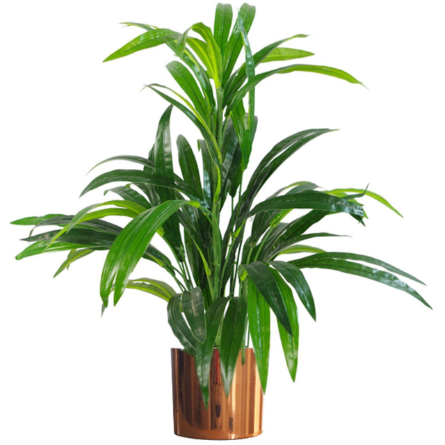 Leaf Artificial Bamboo Shrub Plant in Copper Metal Planter 2.13ft - Size: 65 x 40 x 40cm - Green - Wilko - image 1