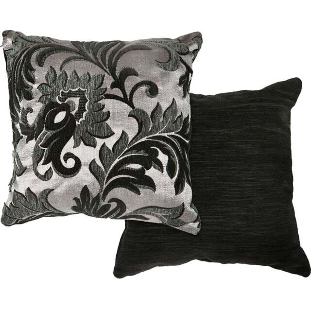 Serene Swirls Black Cushion Cover 43 x 43cm - Wilko - image 1