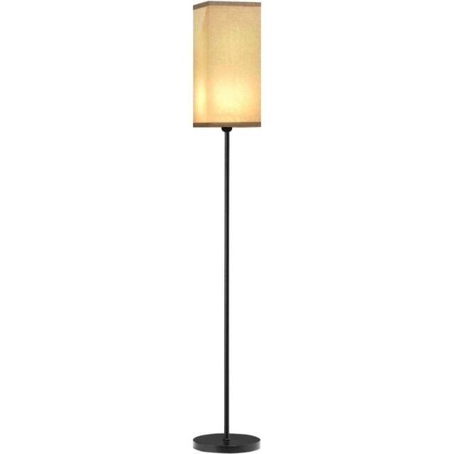 Portland Black Linen Shade Standing Floor Lamp 161.5cm - Size: 161.5 x 25 x 25cm - Wilko - image 1