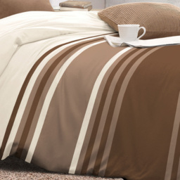 Velosso Single Chocolate Tonal Stripe Duvet Set - Serene - Wilko - thumbnail 4