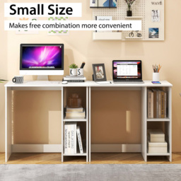 Costway 2 Shelf Small Computer Desk White - Size: 92 x 50 x 11cm - Wilko - thumbnail 6