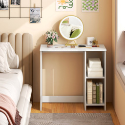 Costway 2 Shelf Small Computer Desk White - Size: 92 x 50 x 11cm - Wilko - thumbnail 5