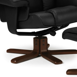 Julian Bowen Malmo Black Faux Leather Swivel Recliner Chair with Footrest - Size: Single - Wilko - thumbnail 5