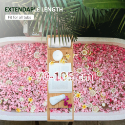 Portland Extendable Bamboo Bathtub Shelf - Size: 105 x 22cm - Wilko - thumbnail 5