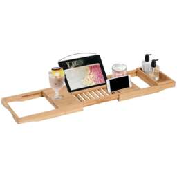 Portland Extendable Bamboo Bathtub Shelf - Size: 105 x 22cm - Wilko - thumbnail 1