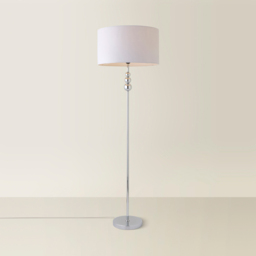 ValueLights Marissa Reni Grey Shade and Chrome Ball LED Floor Lamp - Size: 145 x 45 x 45cm - Silver - Wilko - thumbnail 6