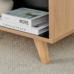 Furniturebox Billet 2 Drawer 2 Shelf Off White and Wood Effect Coffee Table - Size: 41x60x118cm - Wilko - thumbnail 4