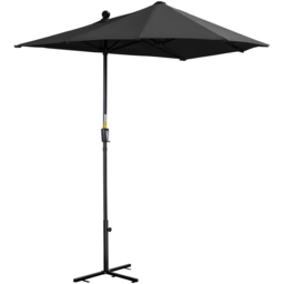 Outsunny Black Crank Handle Half Parasol 2m - Size: 137 x 24.5 x 13.5cm - Wilko