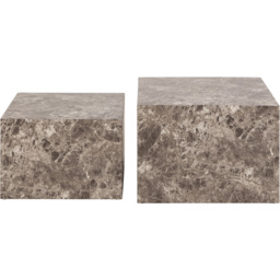 Florence Dice Light Brown Emperador Rough Paper Square Coffee Table Set of 2 - Size: 40 x 58 x 58cm - Furniture To Go - Wilko - thumbnail 4