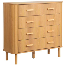 Birlea Axel 5 Drawer Fluted Chest of Drawers - Brown - Wilko - thumbnail 3