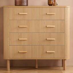 Birlea Axel 5 Drawer Fluted Chest of Drawers - Brown - Wilko - thumbnail 1