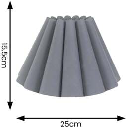 ValueLights Lauren Grey Pleated Scallop Tapered Lamp Shade 16cm - Size: 15.5 x 25 x 25cm - Wilko - thumbnail 5