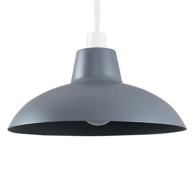 ValueLights Civic Metro Style Dark Grey Metal Retro Pendant Light Shade - Size: 12 x 28.8 x 28.8cm - Wilko - image 1