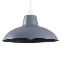 ValueLights Civic Metro Style Dark Grey Metal Retro Pendant Light Shade - Size: 12 x 28.8 x 28.8cm - Wilko