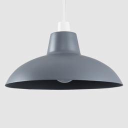 ValueLights Civic Metro Style Dark Grey Metal Retro Pendant Light Shade - Size: 12 x 28.8 x 28.8cm - Wilko - thumbnail 4
