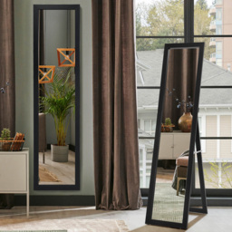 Costway Black Wooden Full Length Mirror 153 x 37cm - Size: 165 x 46 x 11cm - Wilko - thumbnail 3