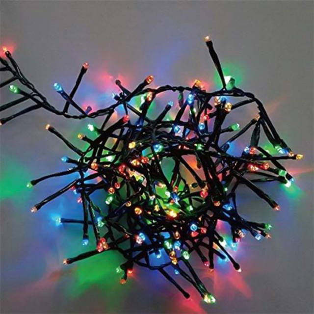 Shatchi 720 Multicolour LED Multifunction Green Cable Christmas Cluster Light 10.8m - Size: 6 x 1.5 x 2cm - Wilko - image 1