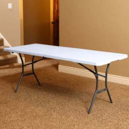 Lifetime Products Fold In Half Light Commercial Table - Size: 73.7 x 183.8 x 76.2cm - White - Wilko - thumbnail 1