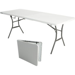 Lifetime Products Fold In Half Light Commercial Table - Size: 73.7 x 183.8 x 76.2cm - White - Wilko - thumbnail 3