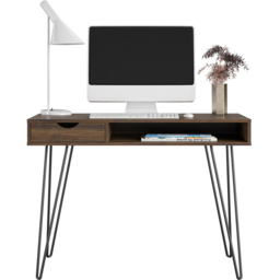 Novogratz Harmony Single Drawer Laptop Desk Walnut - Size: 77 x 104 x 49cm - Wilko - thumbnail 5