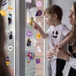 Walplus Spooky Creatures Cute Halloween Double Sided Reusable Gel Window Sticker 28 Piece - Size: 0.3 x 30 x 55cm - Orange - Wilko - thumbnail 7
