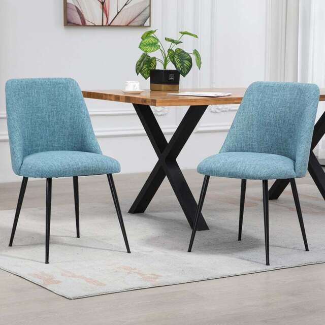 Artemis Home Morandi Set of 2 Teal Fabric Dining Chairs - Blue - Wilko - image 1