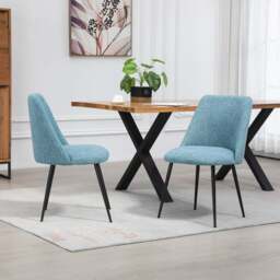Artemis Home Morandi Set of 2 Teal Fabric Dining Chairs - Blue - Wilko - thumbnail 4