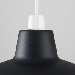 ValueLights Civic Metro Style Matt Black Metal Retro Pendant Light Shade - Size: 12 x 28.8 x 28.8cm - Wilko - thumbnail 6
