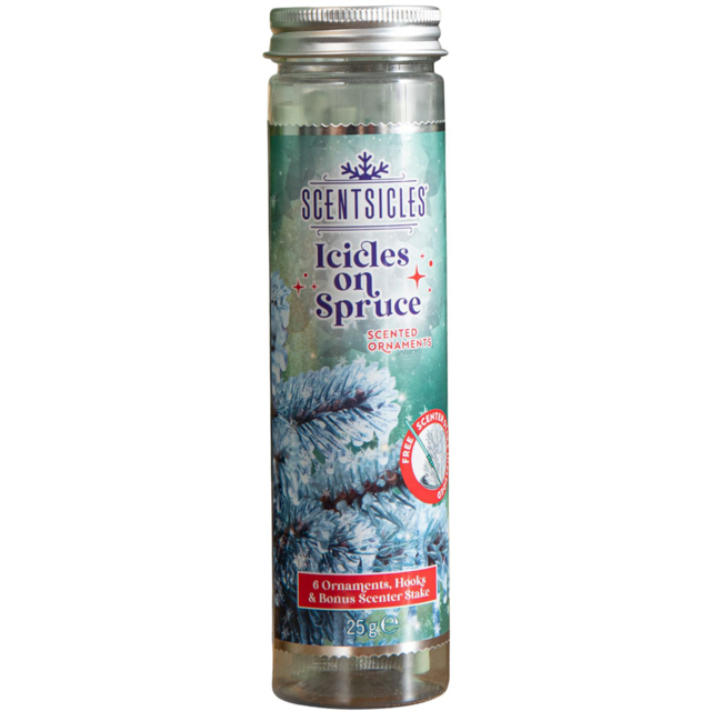 Samuel Alexander Icicles on Spruce Scented Christmas Scentsicles with Hooks 25g - Size: 13 x 4 x 4cm - Green - Wilko - image 1
