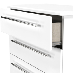 Crowndale Sherwood 5 Drawer Porcelain Matt Chest of Drawers - White - Wilko - thumbnail 7