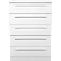 Crowndale Sherwood 5 Drawer Porcelain Matt Chest of Drawers - White - Wilko - thumbnail 3