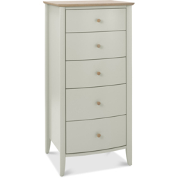 Bentley Designs Whitby 5 Drawer Scandi Oak and Soft Grey Tall Chest of Drawer - Wilko - thumbnail 3