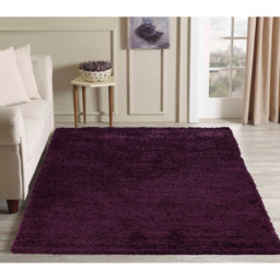 Desire Rugs Oxford Violet Plain Shaggy Rug 60 x 110cm - Wilko - thumbnail 3