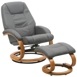 Living and Home Grey Executive Office Reclining Chair with Footstool - Wilko - thumbnail 3
